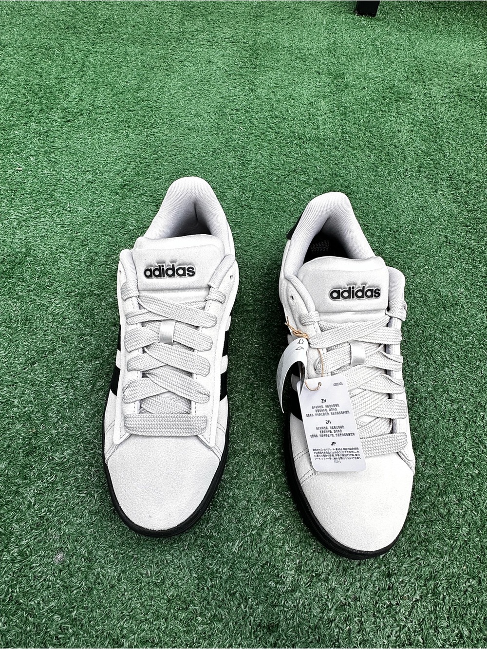 adidas White and Black Low-Top Court Sneakers - Picture 3 of 5